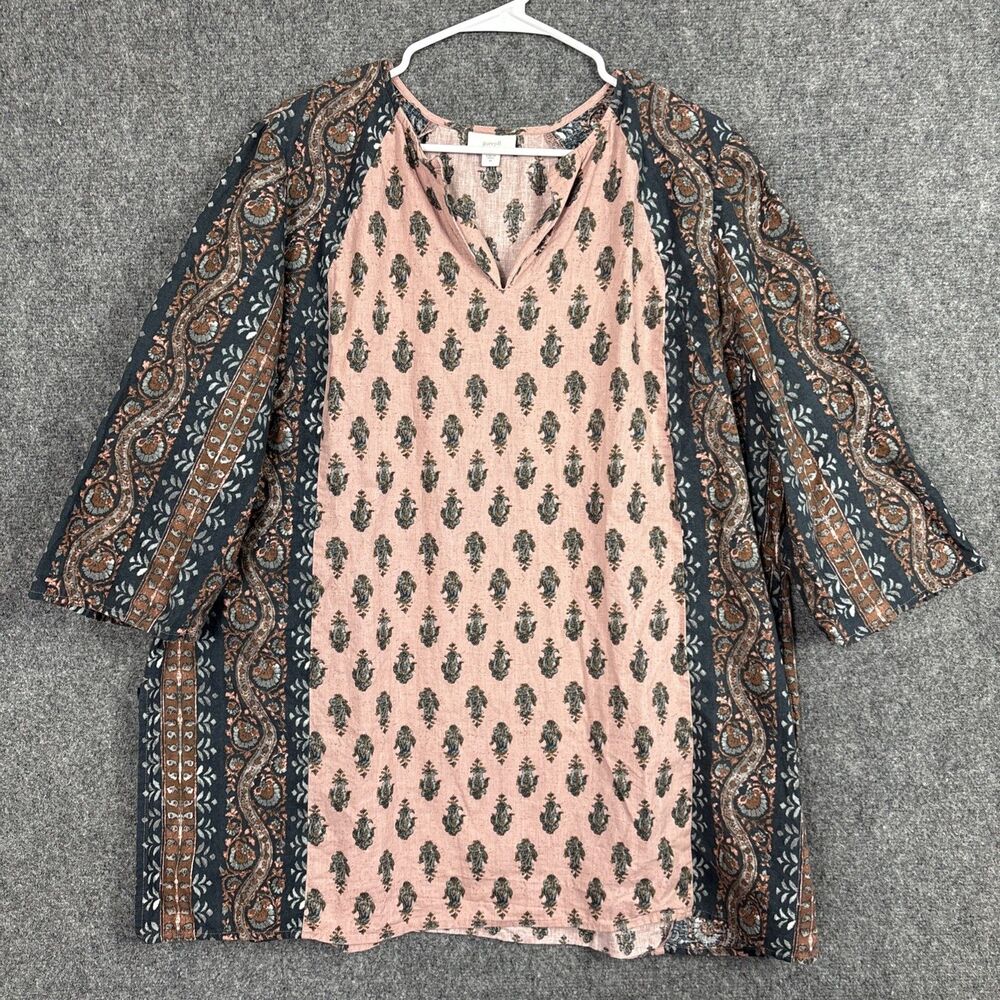 Pure Jill Top Blouse  Womens XL Pink  Artsy Boho Hippie